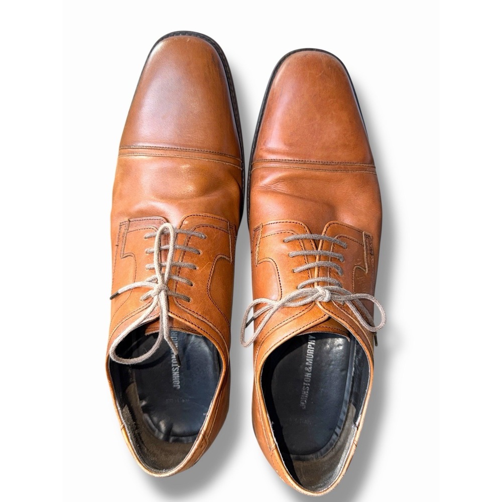 JOHNSTON & MURPHY MEN'S BRANNING CAP TOE WATERPROOF SHOES SIZE 15 Dress Business - Picture 4 of 9